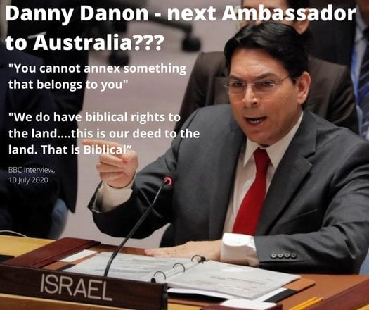 image of Danon should not be Ambassador in Australia